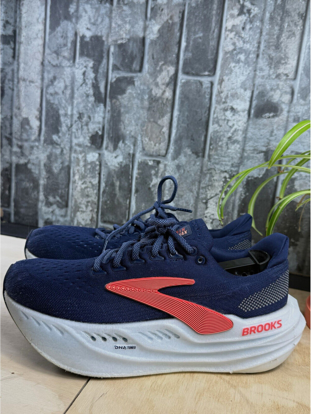 Brooks women  Blue/White/Orange Low Top Lace-Up Athletic Sneaker 1204361B439